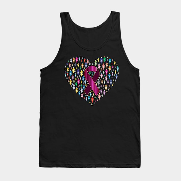 Women heart design with pink ribbon Tank Top by Montanescu